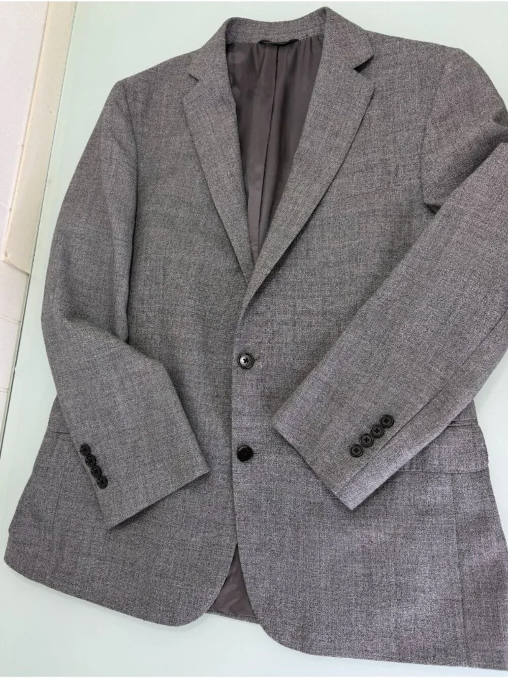 Brooks Brothers Regent Fit Blazer Jacket Men 42R Salt and Pepper Knit Sport Coat